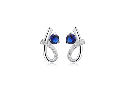 CZ Studded Overlap Fashion Earrings